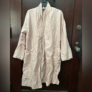 Eileen Fisher High Collar Jacket - S/M, Powder, Tencel Linen